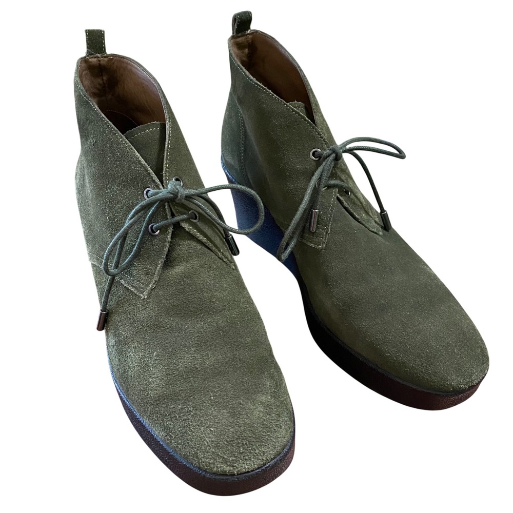 Donald J Pliner Lowe Chukka Wedge Suede Boots Size 10 Folksy Rustic Earthy Boho